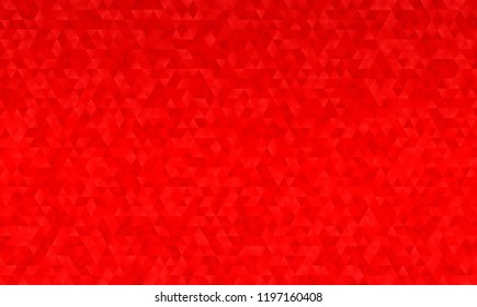 Vivid Red Geometric Low Poly Triangle Vector Background. Horizontally Seamless Pattern for Christmas Product Display or Ads. Copy Space Template. Gradient Faceted Texture. Pattern Tile Swatch Included