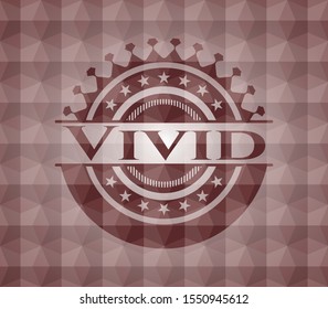 Vivid red geometric pattern emblem. Seamless.