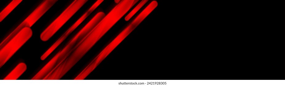 Vivid red glossy stripes geometric tech abstract background. Minimal vector banner design
