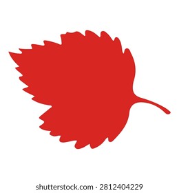 A vivid red maple leaf with detailed edges, symbolizing nature and autumn, isolated on a plain white background for clear visual focus.