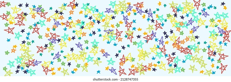 Ilustración azul de la Casa de la Moneda Roja Vivid. El violeta chileno vibrante amarillo turquesa caótico fondo verde blanco. Estrellas naíf de niños rosados gris pálidos brillan Estrellas dibujadas a mano.