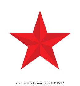 Vivid red star graphic design element. Professional Star Icon website rating, App rating graphic element.
