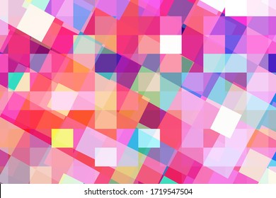 Vivid red trendy vector background. Color squares overlay abstraction. Trendy abstract design for cover. Modern technology wallpaper. Colorful banner template. Color block ornament. Digital texture