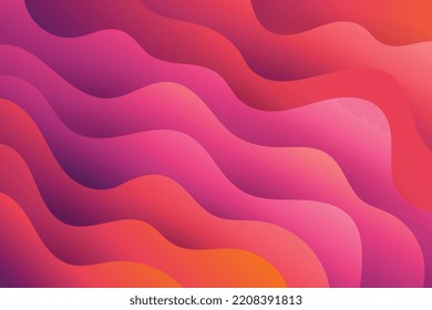 Vivid red volume wavy abstract texture. Dynamic smooth flow of bright waves. Curved waving lines background.