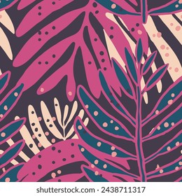 Vivid Repeated Classic Decorative Branch Lines Background. Hippie Seamless Summer Modern Jungle Fabrics Print. Yellow Continuous Nature Hawaiian Shape Pattern.