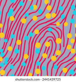 Vívido Repetida Elegante Hermosa Obra De Arte Vector. Doodle Repetitivo Oscuro Forma De Moda, Fondo Sin Costuras. Papel pintado textil azul sin costuras Nature Spring. 