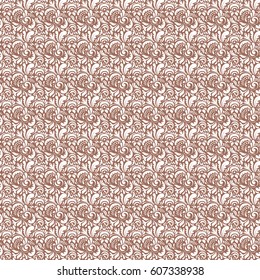 Vivid repeating doodle - For easy making seamless pattern use it for filling any contours. Sketch in white and brown colors. Vector illustration.