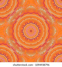 Vivid repeating - For easy making seamless pattern use it for filling any contours. Sketch in beige, red and orange colors. Vector illustration.