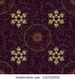 Vivid repeating - For easy making seamless pattern use it for filling any contours. Sketch in purple, gray and brown colors. Vector illustration.
