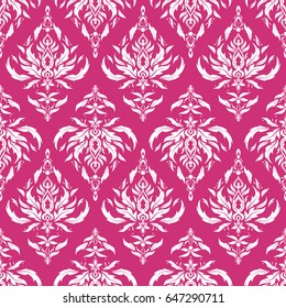 Vivid repeating - For easy making seamless pattern use it for filling any contours. Sketch in white and pink colors. Vector illustration.