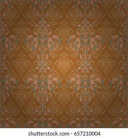 Vivid repeating - For easy making seamless pattern use it for filling any contours. Sketch in brown and orange colors. Vector illustration.