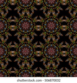 Vivid repeating floral - For easy making seamless pattern use it for filling any contours. Sketch in yellow colors. Vector illustration.