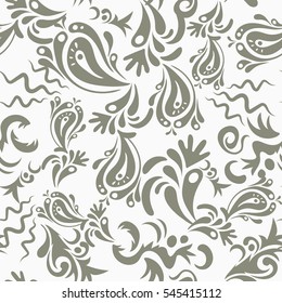Vivid repeating floral - For easy making seamless pattern use it for filling any contours. Sketch in neutral colors. Vector illustration.