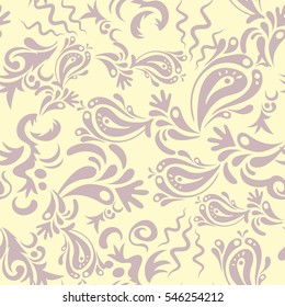Vivid repeating floral - For easy making seamless pattern use it for filling any contours. Sketch in beige and neutral colors. Vector illustration.