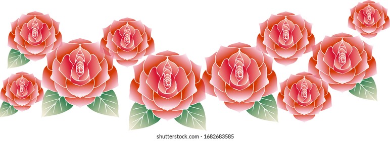 Vivid rose graphic material illustration