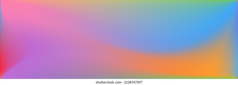 Vivid Sea Wavy Gradient Mesh. Vibrant Ocean Smooth Surface Backdrop. Colorful Blank Wavy Gradient Mesh. Rainbow Water Multicolor Smooth Surface Illustration. Bright  Color Blurred Background.