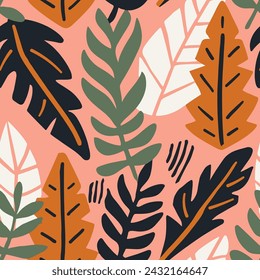 Vivid Seamless Abstract Fresh Invitation Background. Green Repetitive Creative Bloom Illustration, Seamless Design. Purple Seamless Contemporary Retro Element Texture. 