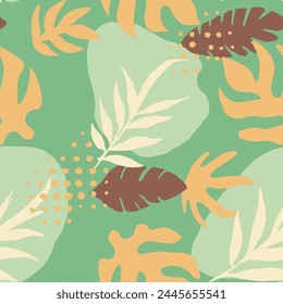 Vivid Seamless Abstract Natural Ornament Print. Vibrant Endless Decoration Spring Style, Seamless Design. Black Seamless Contemporary Isolated Fabrics Backdrop. 