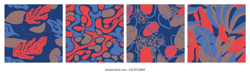 Lebhafte Nahtlose abstrakte Frühlingsoberfläche drucken. Blue Seamless Creative Beach Element, Nahtloses Design. Gradient Endless Nature Branch Style Tapete. 