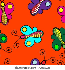 Vivid seamless butterfly background