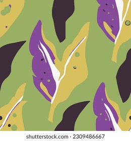 Vivid Seamless Color Artistic Element Pattern. Gradient Seamless Creative Retro Quill, Seamless Vector. Vibrant Repetitive Elegant Blossom Shape Design. 