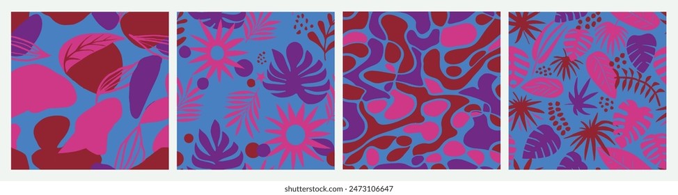 Textura de elemento floral creativa sin costuras. Púrpura continuo contemporáneo moderno de arte, arte sin costuras. fondo de Plantilla de garabato repetido oscuro de Antiguas. 