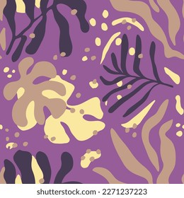 Vivid Seamless Creative Modern Fabrics Texture. Black Repeated Color Palm Leaves, Seamless Wallpaper. Dark Seamless Classic Tree Artwork Design. 