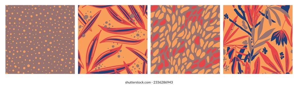 Vivid Seamless Creative Simple Watercolor Wallpaper. Colorful Seamless Contemporary Blossom Fabrics, Seamless Print. Dark Endless Decoration Natural Lines Design. 