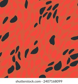 Vivid Seamless Decoration Spring Invitation Background. Pastel Repetitive Fashion Fresh Paint, Seamless Wallpaper. Black Repeated Color Trendy Template Design. 