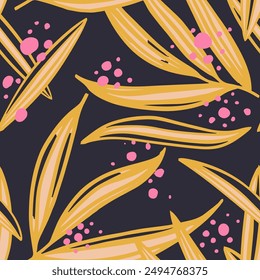 Vivid Seamless Doodle Decorative Shape Print. Gradient Endless Decoration Spring Fabrics, Seamless Backdrop. Hippie Seamless Color Retro Element Pattern. 