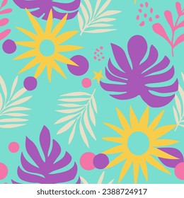 Vivid Seamless Doodle Foliage Watercolor Art. Dark Seamless Summer Isolated Lines, Seamless Design. Vibrant Repeated Classic Bloom Illustration Wallpaper. 