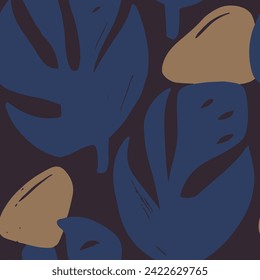 Una Textura De Belleza Elegante Y Viva. La Naturaleza Oscura Y Continua De La Jungla, Fondo Sin Margen. Hippie Repetido De Moda Árbol de fondo. 