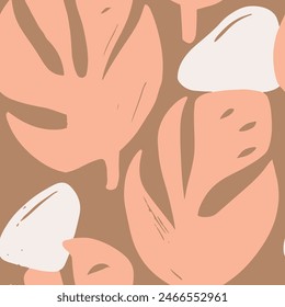 Vivid Seamless Elegant Foliage Artwork Wallpaper. Vibrant Endless Doodle Branch Ornament, Seamless Vector. Black Continuous Contemporary Vintage Surface Background. 
