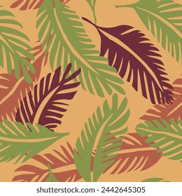 Vivid Seamless Elegant Modern Illustration Backdrop. Green Seamless Doodle Branch Style, Seamless Texture. Gradient Repeated Color Garden Artwork Art. 