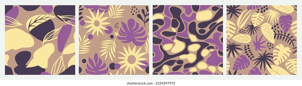 Vivid Seamless Nature Garden Invitation Texture. Gradient Continuous Doodle Plant Template, Seamless Collection. Bright Repetitive Creative Graphic Ornament Art. 