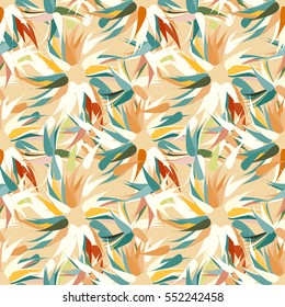 Vivid seamless pattern with abstract geometrical flowers.
