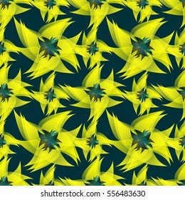 Vivid seamless pattern with abstract geometrical flowers.