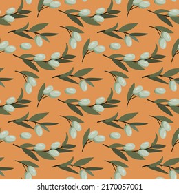 vivid seamless pattern with green olives
