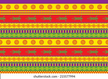 vivid seamless vector pattern with mexican ornaments