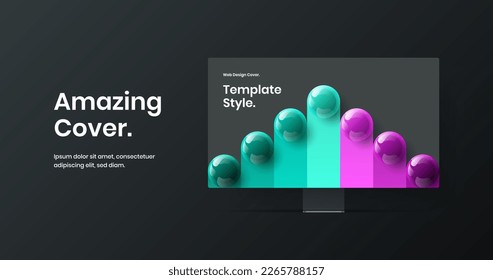 Vivid site screen design vector illustration. Original computer display mockup web banner concept.