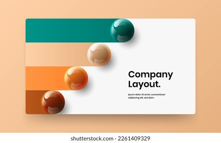 Vivid site screen vector design illustration. Geometric realistic spheres landing page template.