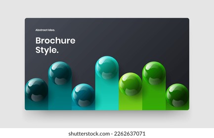 Vivid site screen vector design layout. Modern realistic balls corporate identity illustration.