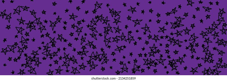 Ilustración Pintoresca Y Pintoresca De Sky Violet Emo. Lavender Pink Purple Stars Black Art Chaotic Night Stars Wallpaper. Estrellas dibujadas a mano por niños naíf brillante y simples y oscuros.