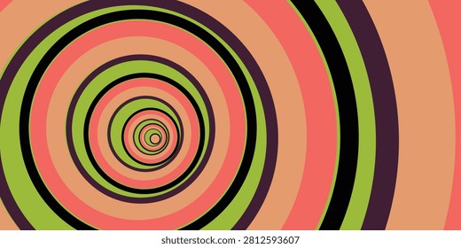 Vivid spiral pattern with concentric circles emphasizing the main subject in vibrant colors.