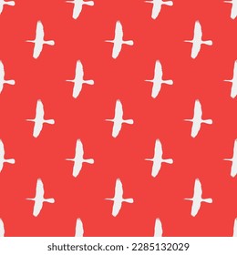 Un carrelage carré vif avec un design animal ludique. Motif harmonieux de grand oiseau volant sur fond rose carmin. Conception pour un arrière-plan web avec une image d'animal.