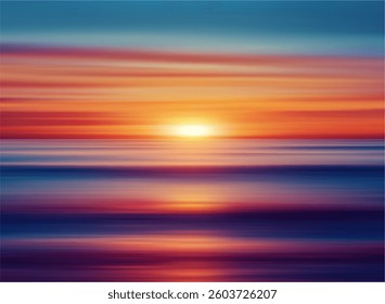 Vivid Sunset Abstract Vector Illustration, Vibrant Horizon Render With Colorful Skies as Background