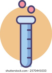 Vivid test tube illustration symbolizing innovation and experimentation, perfect for projects in chemistry, biology, and scientific research, highlighting laboratory precision and discovery