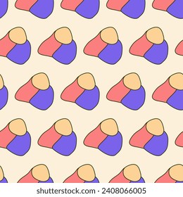 Vivid Textile Fabric Seamless Pattern Background Print Swatch. Cute Bright Funny Kawaii Seamless Wrapping Paper Print Swatch Decoration Design. Seamless Textile Fabric Kid Happy Birthday Party Decor 