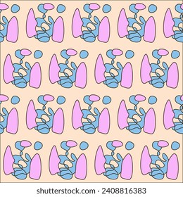 Vivid Textile Fabric Seamless Pattern Background Print Swatch. Cute Bright Funny Kawaii Seamless Wrapping Paper Print Swatch Decoration Design. Seamless Textile Fabric Kid Happy Birthday Party Decor 