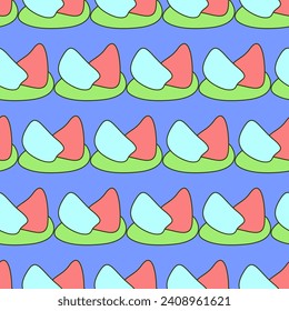 Vivid Textile Fabric Seamless Pattern Background Print Swatch. Cute Bright Funny Kawaii Seamless Wrapping Paper Print Swatch Decoration Design. Seamless Textile Fabric Kid Happy Birthday Party Decor 